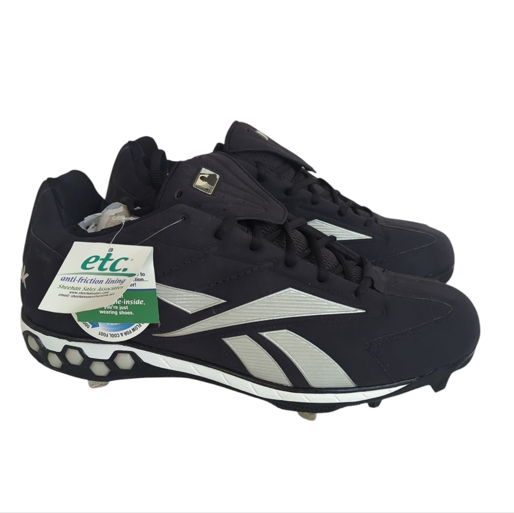 NWT Reebok Pro High & Tight Low Hexmetal Baseball Cleats 13 Black White